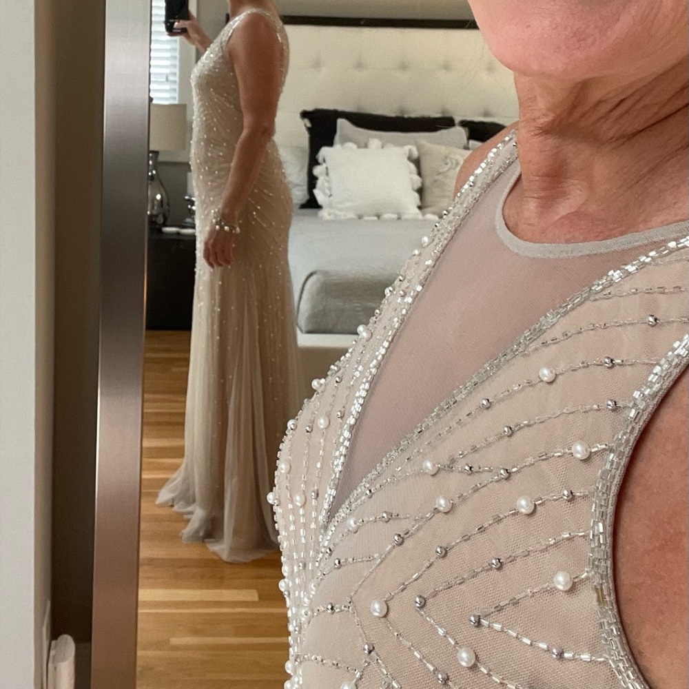 NWT Adrianna Papelll Beaded Evening Gown